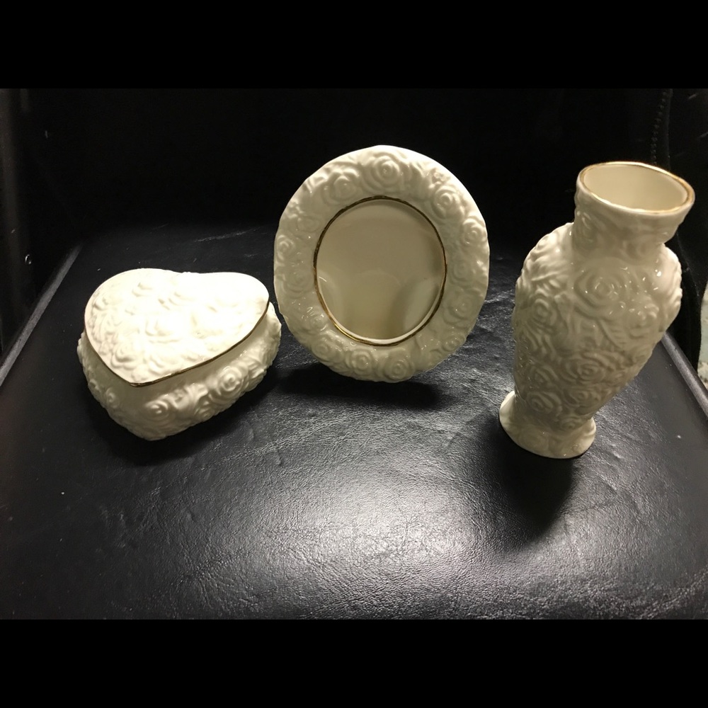 White Rose Valentines Glass set